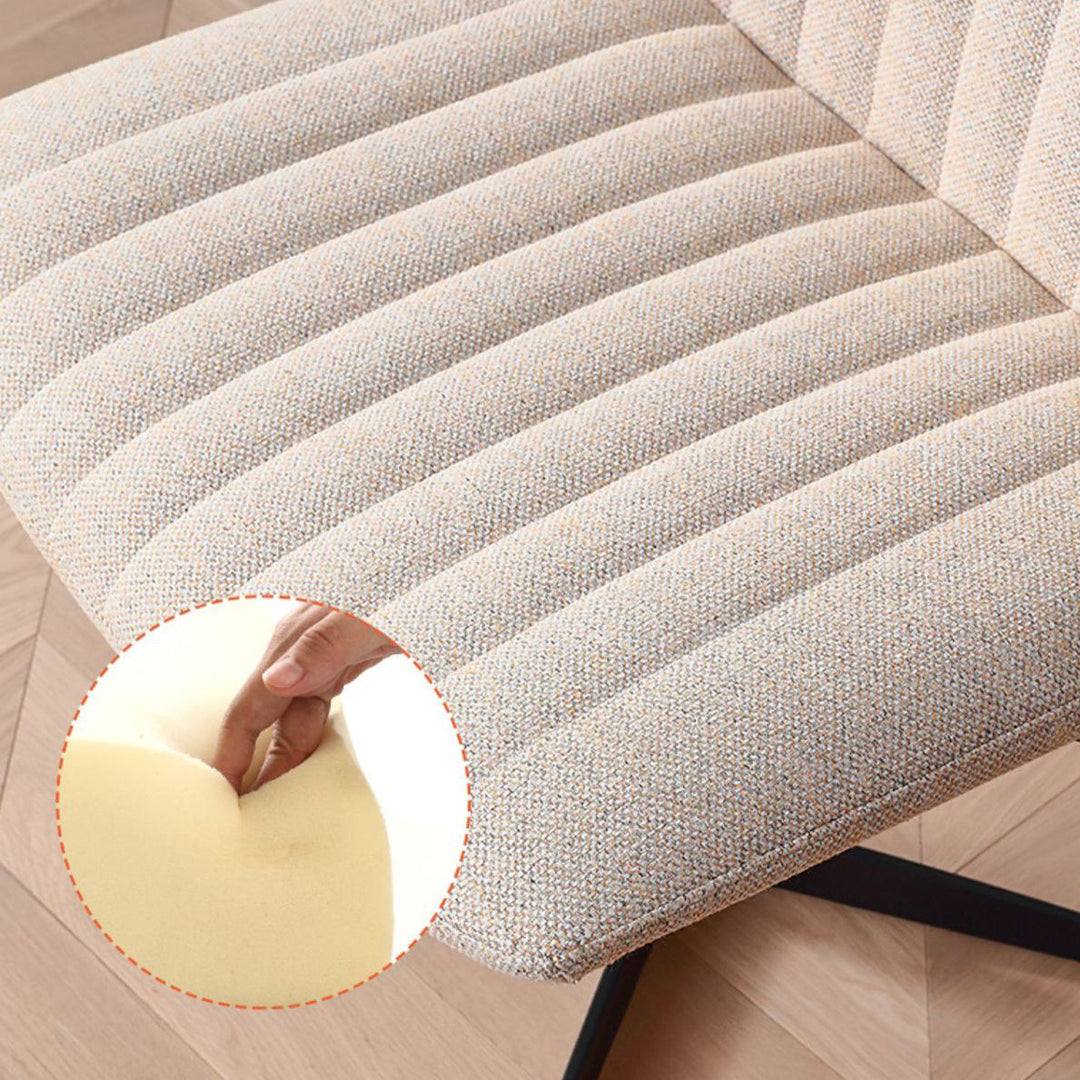 Modern Minimalist Shell Square Linen Steel Plywood Desk Chair For Home Office