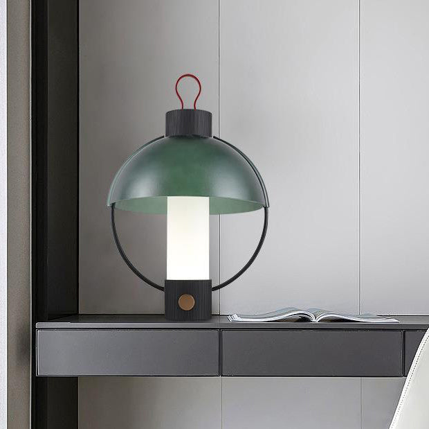 Zeitgenössische kreative runde Kuppelzylinder-Aluminiumglas-1-Licht-Tischlampe für Wohnzimmer 