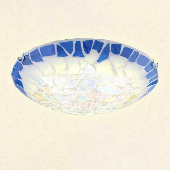 Diseño de concha mediterránea creativa vintage cúpula 2/3/4 luces empotradas para techo 