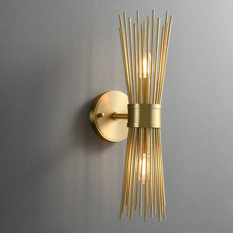 Aplique de pared moderno de lujo en cobre con diseño de rama, columna, de 1/2 luces, para dormitorio 