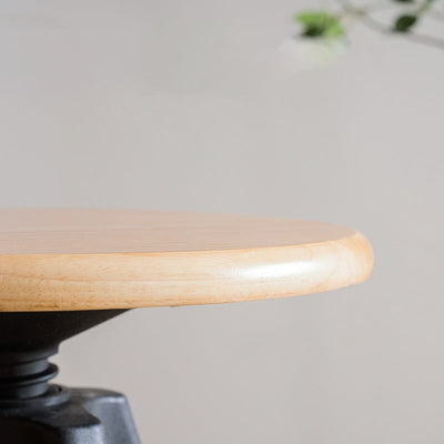 Tabouret de bar en bois massif à base de trépied ronde scandinave contemporaine avec repose-pieds pour salle à manger 