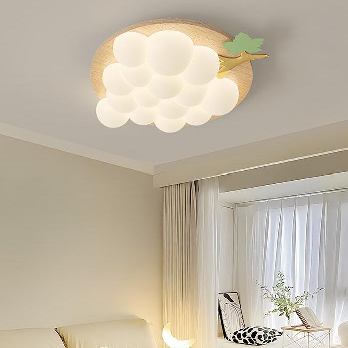 Zeitgenössische kreative Kinder Trauben Eisen Kunststoff LED Unterputz Deckenleuchte für Schlafzimmer 