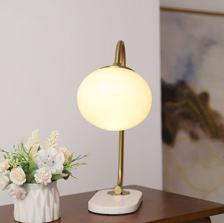 Lámpara de Mesa de Esfera de Vidrio Nostálgica Minimalista Nórdica de 1 Luz 
