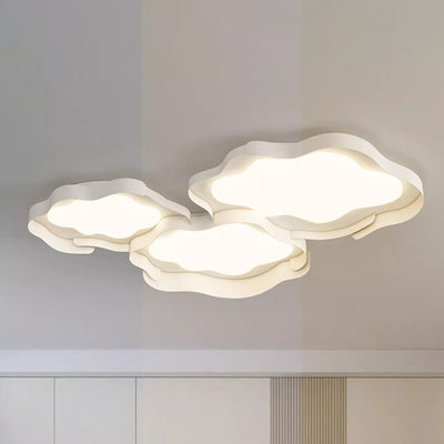 Plafonnier LED en forme de vague en fer PE de simplicité moderne pour salon 