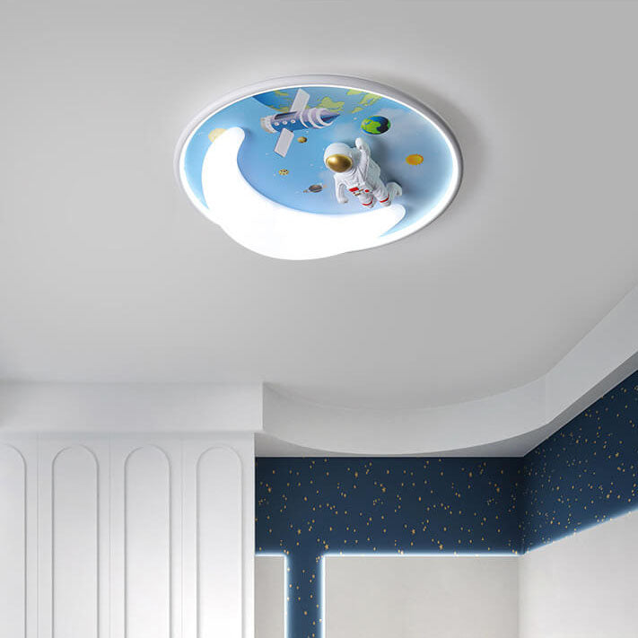Nordischer minimalistischer Cartoon-Resin-Runder LED-Deckenleuchte 
