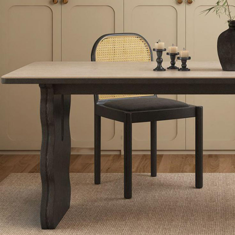 Table à manger contemporaine rétro rectangulaire en bois d&