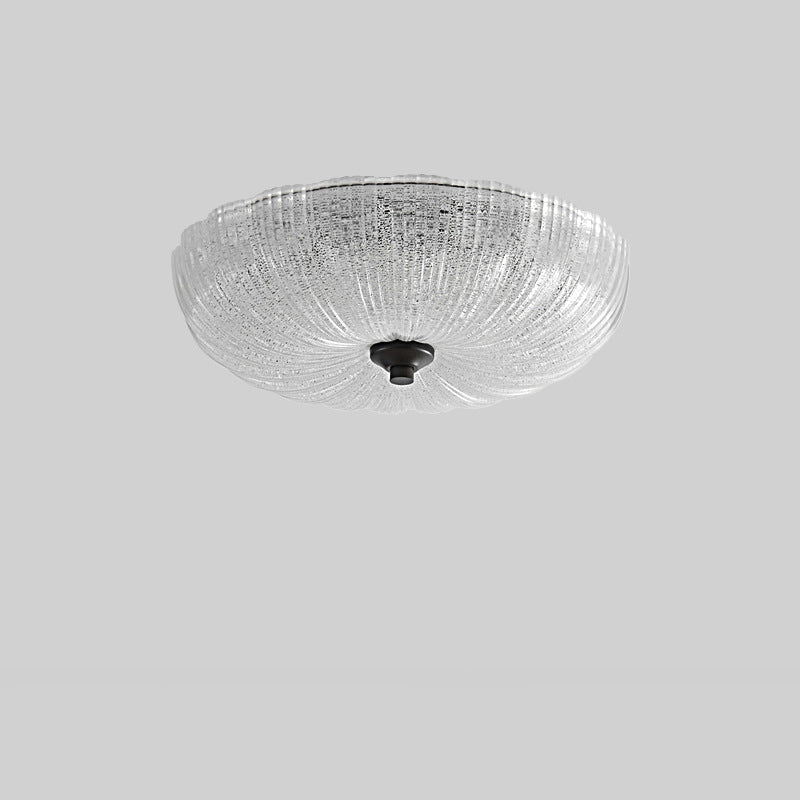 Luz de techo LED empotrada redonda de vidrio de cobre de simplicidad moderna para dormitorio 