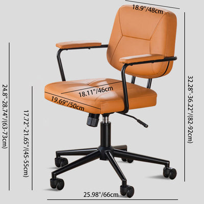 Zeitgenössischer skandinavischer Mikrofaser-Lederstoff Stahl Schwamm quadratischer Schreibtischstuhl Rückenlehne Armlehne verstellbar für das Home Office 