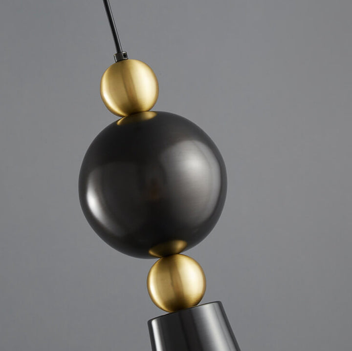 Modern Minimalist Geometric Column Glass Brass 1-Light Pendant Light for Living Room