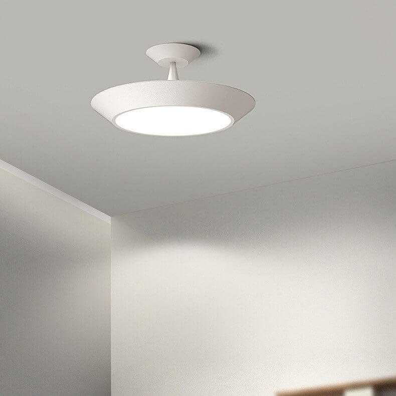 Modern Minimalist Round Drum LED Semi-Flush Mount Ceiling Light