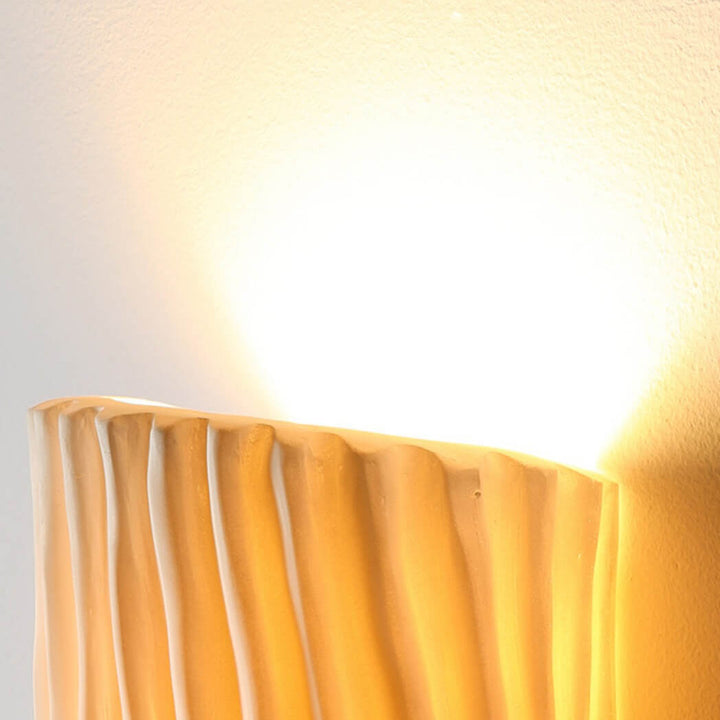 Contemporary Nordic Resin Striped Half Cylinder 2-Light Wall Sconce Lamp for Living Room
