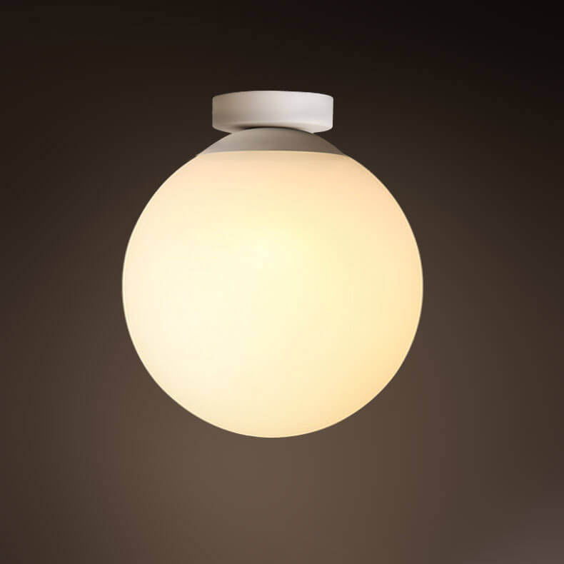 Modern Minimalist Glass Sphere 1-Light Semi-Flush Mount Ceiling Light