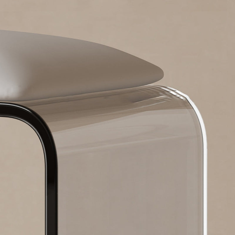 Tabouret de vanité en cuir acrylique rectangulaire minimaliste moderne pour chambre 