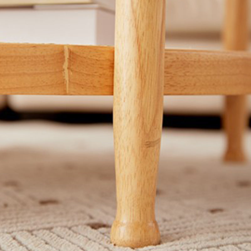Table basse ronde minimaliste moderne en hévéa avec plateau en verre et faux rotin, à 2 niveaux, pour salon 