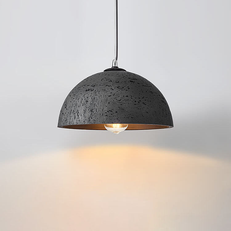 Moderne minimalistische 1-flammige Pendelleuchte mit runder Kuppel aus glasfaserverstärktem Kunststoff, handgeformt, für das Wohnzimmer 