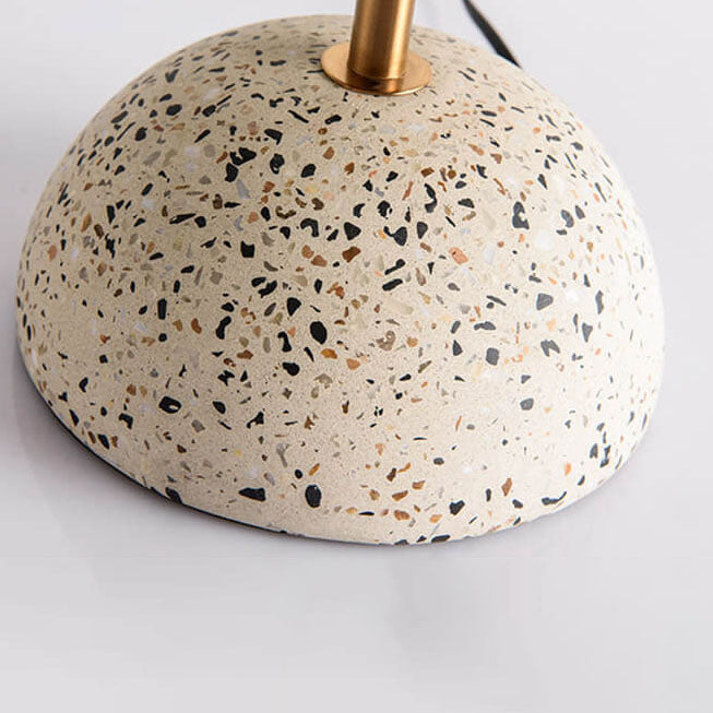 Lampe de table 1 lumière avec abat-jour en peluche créative nordique et base en terrazzo matériel 