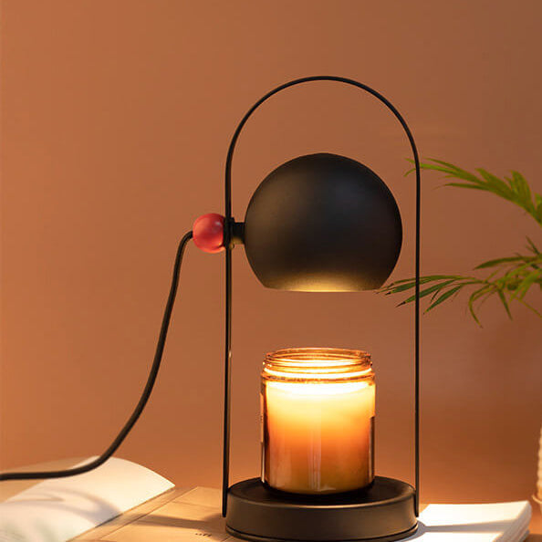 Lampe de table en métal rétro contemporaine à 1 lumière avec boules en cire fondue pour chambre 