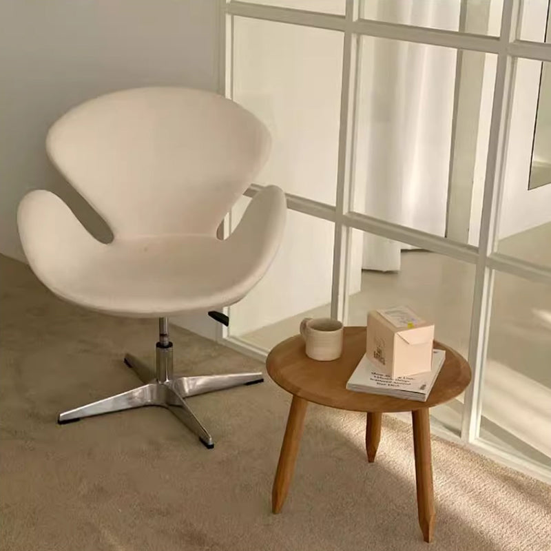 Moderner minimalistischer umwickelter gepolsterter Flanell-Lammfell-Beweglicher Schreibtischstuhl Rückenlehne Armlehne für das Home Office 
