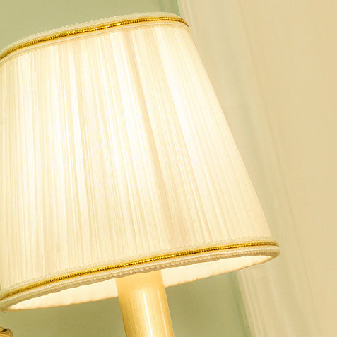 Lámpara Aplique de Pared de Cúpula de Cobre de Lujo Moderno de Tela 1/2-Luz para Sala de Estar 