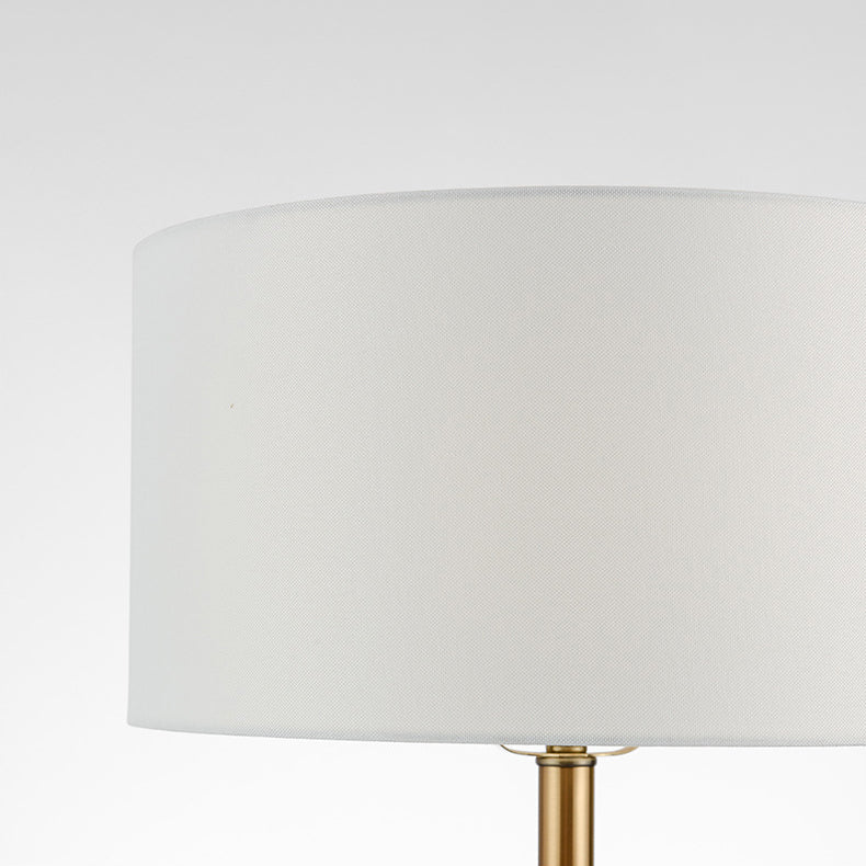 Moderne minimalistische sechseckige Säule rund Marmor Leder Stoff 1-Licht Tischlampe für Schlafzimmer 