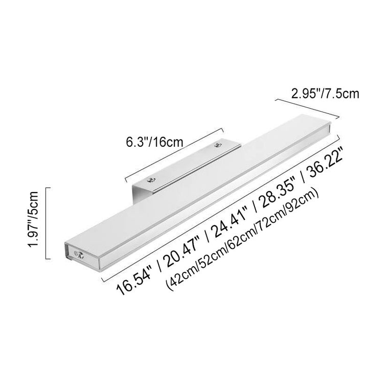 Modern Minimalist Rectangular Column Stainless Steel Anti-Fog Vanity Light LED Wall Sconce Lamp For Bathroom &amp; Living Room
