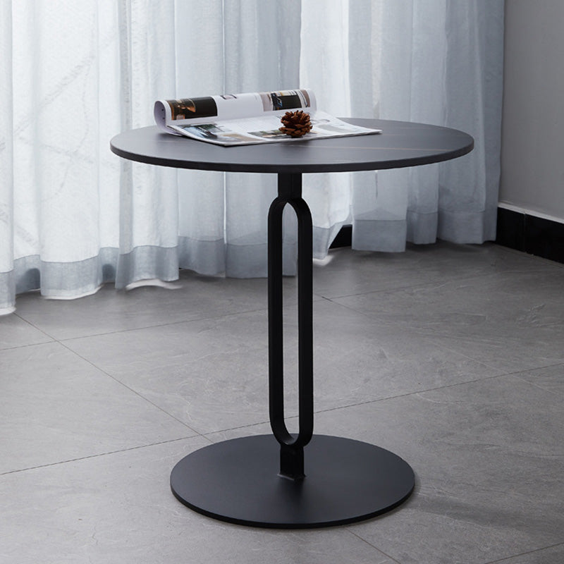 Table basse ronde en marbre minimaliste moderne en acier inoxydable à trois pieds pour salon 