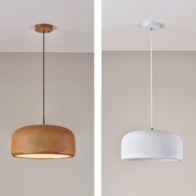 Japanese Minimalist Matte Texture Resin Dome 1-Light Pendant Light