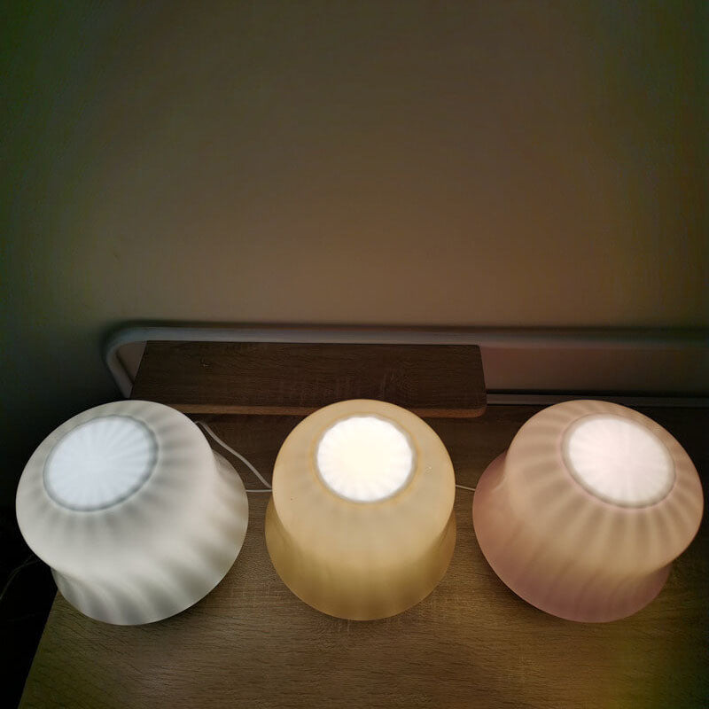 Lampe de table moderne créative en verre à couleur unie avec design de champignon 1 lumière 