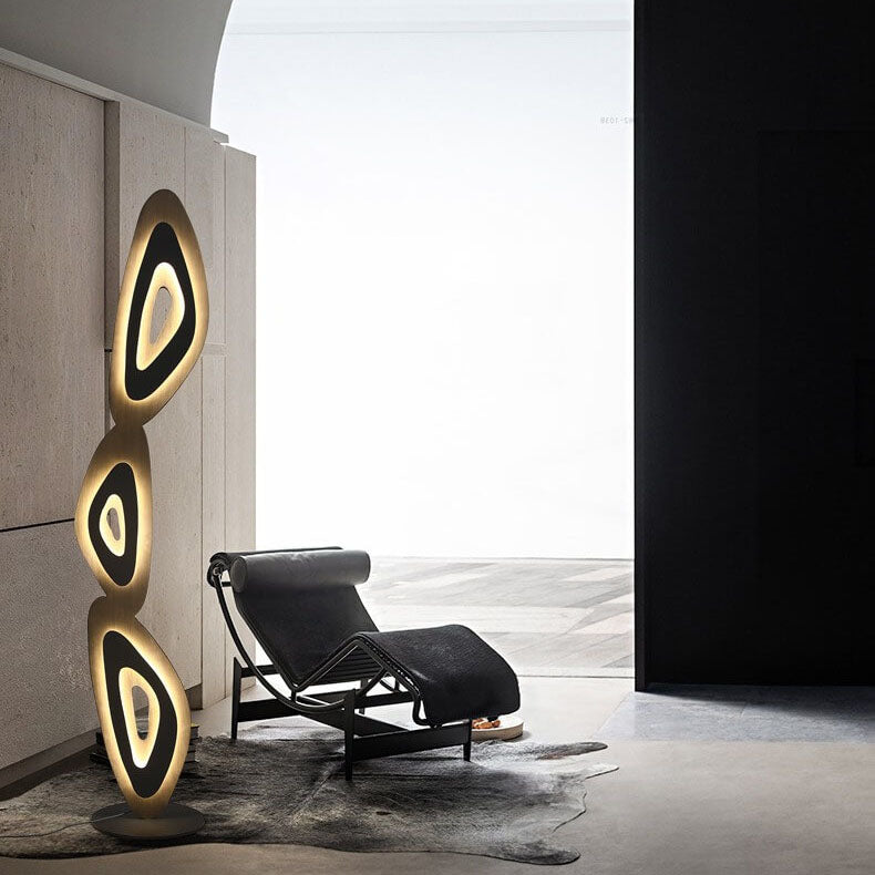 Nordic Simple Acrylic Swirl Hardware LED Standing Floor Lamp