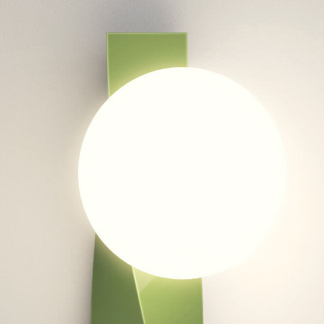 Applique Murale Sphère Longue 1-Lumière en Plastique Style Crème Minimaliste Nordique 