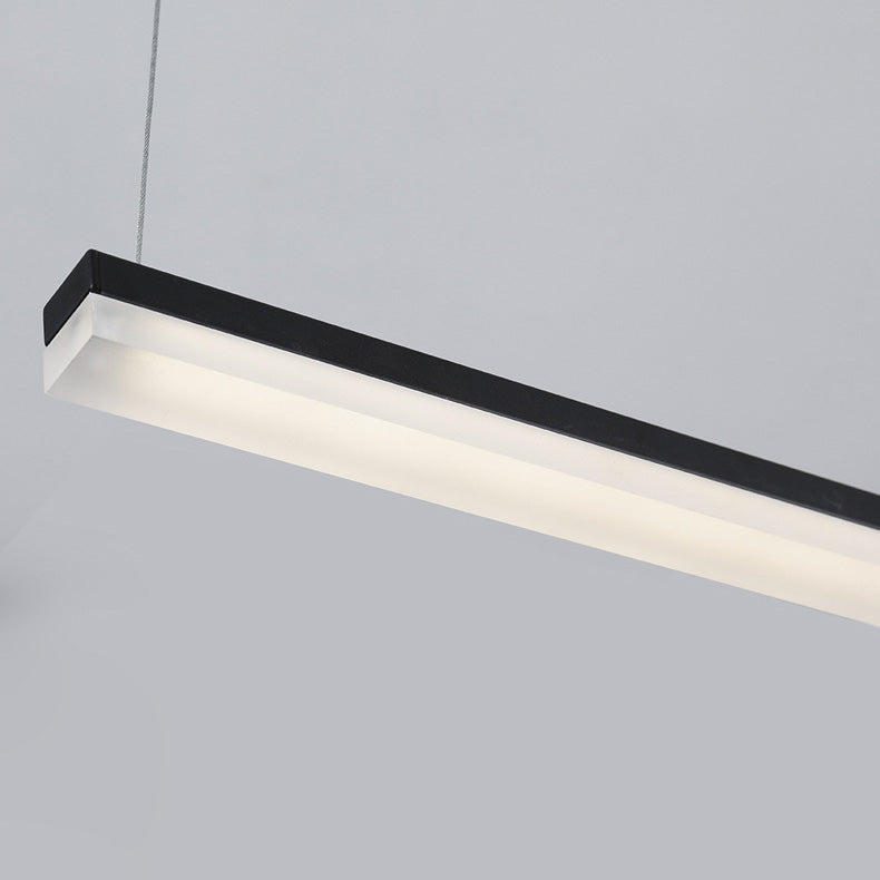 Moderne minimalistische lange Streifen Aluminium Acryl LED Insel Licht Pendelleuchte für Wohnzimmer 