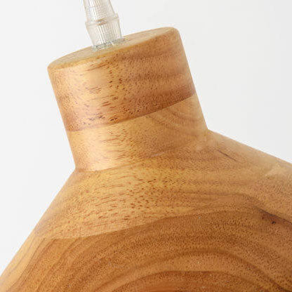 Traditionelle japanische runde Pendelleuchte aus Holz mit 1 Licht für Esszimmer 