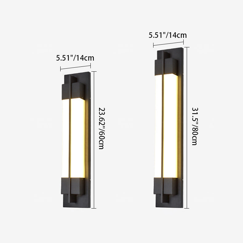 مصباح حائط LED مقاوم للماء بشكل مستطيل من الأكريليك بتصميم تقليدي يشبه الرخام الصيني للاستخدام في الفناء الخارجي 