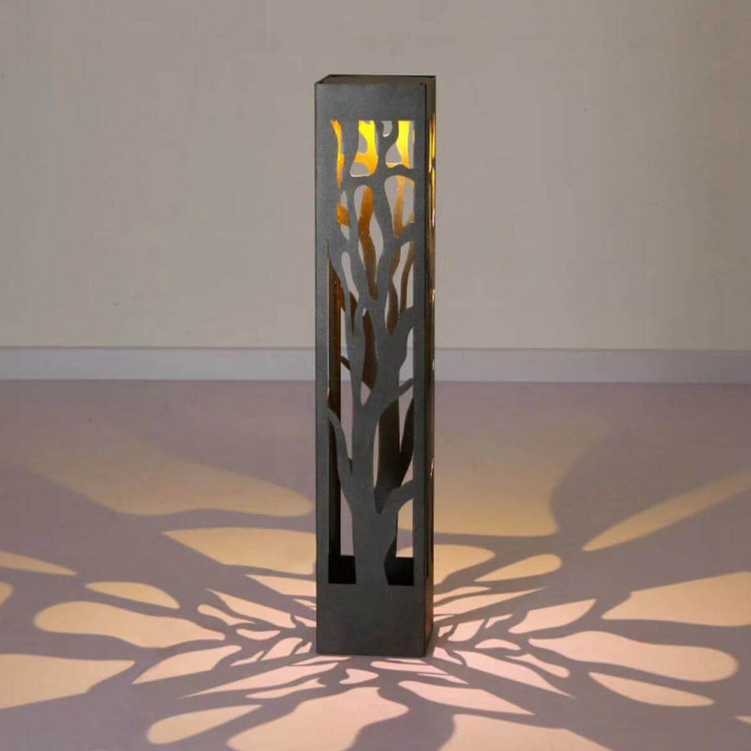 Modern Minimalist Stainless Steel Hollow Square Column LED Lawn Garden Landscape Light For Outdoor