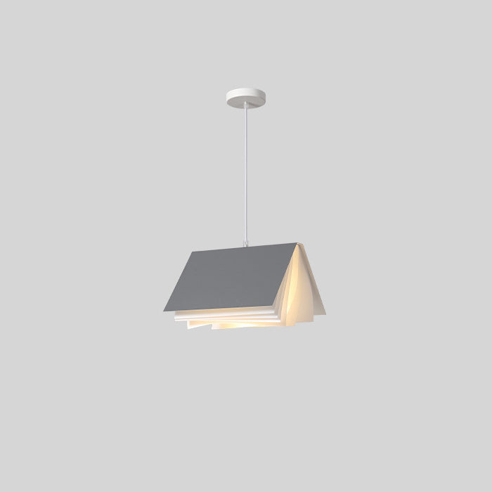 Contemporary Creative Book Shape Iron PC Fabric 1-Light Pendant Light For Living Room