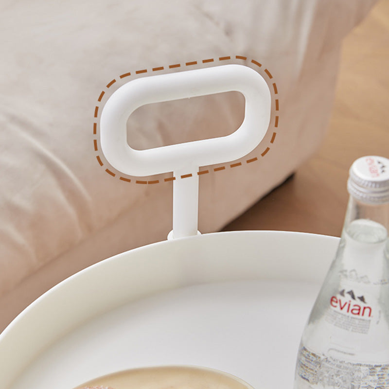 Moderner minimalistischer runder Couchtisch aus PP und Carbonstahl, drehbar, mit zwei Ebenen, für das Wohnzimmer 