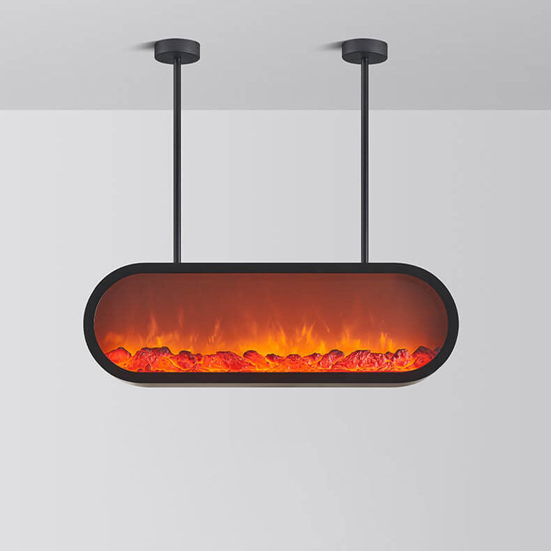 Moderne einfache Schmiedeeisen-Imitations-Ofen-LED-Insel-Licht-Kronleuchter 