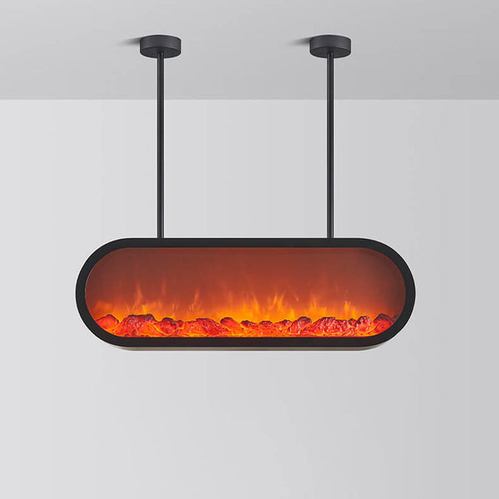 Moderne einfache Schmiedeeisen-Imitations-Ofen-LED-Insel-Licht-Kronleuchter 