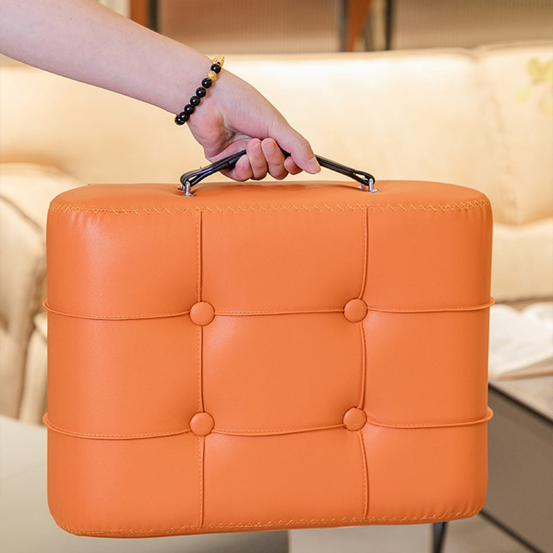 Tabouret de pied portable moderne en similicuir capitonné de luxe pour salon 