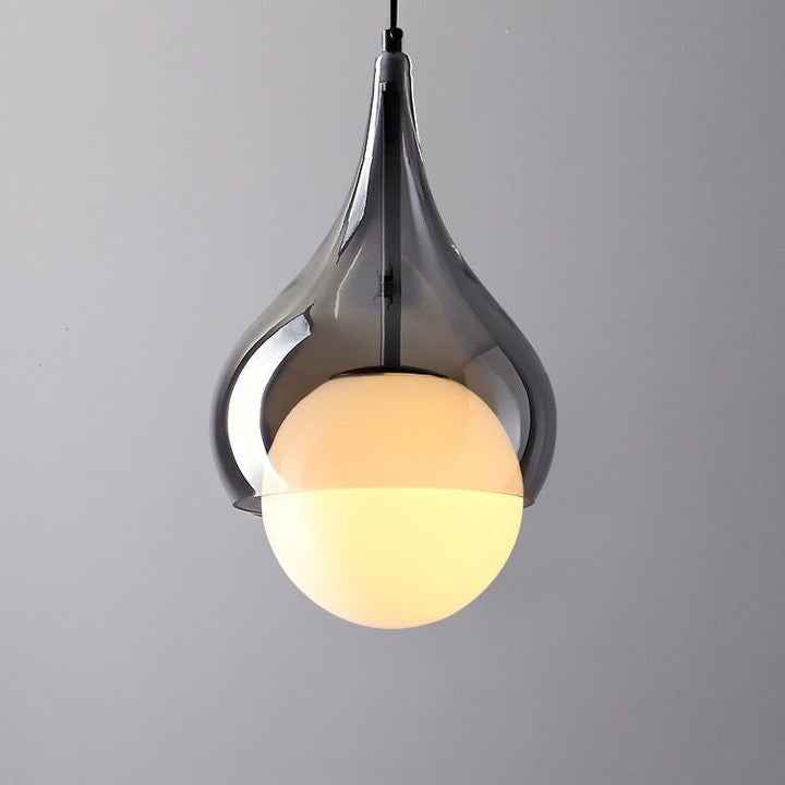 Zeitgenössische nordische Wassertropfen eingelegte Glaskugel Schatten 1-Licht Pendelleuchte für Wohnzimmer 