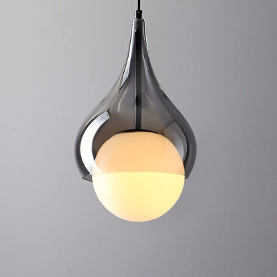 Zeitgenössische nordische Wassertropfen eingelegte Glaskugel Schatten 1-Licht Pendelleuchte für Wohnzimmer 