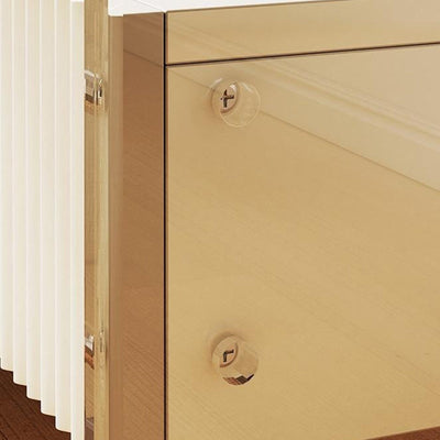 Table de chevet rectangulaire en acrylique et bois massif avec 1 tiroir pour chambre à coucher - Simplicité moderne 