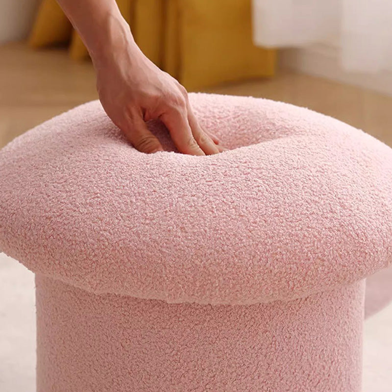 Pouf repose-pieds en velours de forme champignon pour salon, simplicité contemporaine 