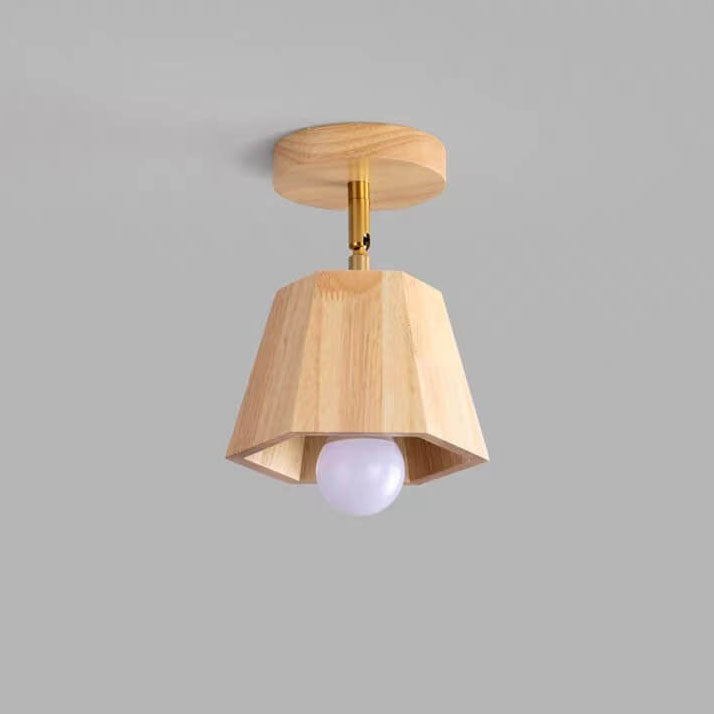 Luz de techo semiempotrada de madera tradicional japonesa Polígono 1/5 luces para dormitorio 