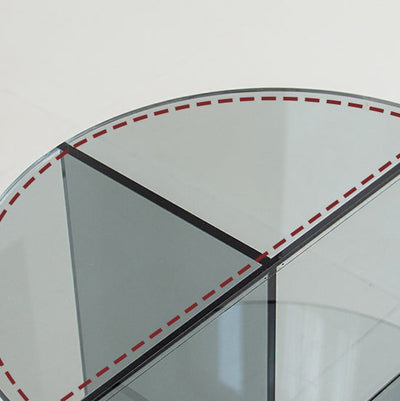 Table d'appoint semi-circulaire scandinave contemporaine en acrylique à 2 niveaux pour salon 