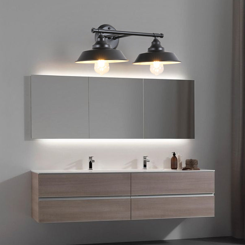 Zeitgenössische industrielle runde Eisen 2/3 Licht Wandleuchte Lampe für Badezimmer 