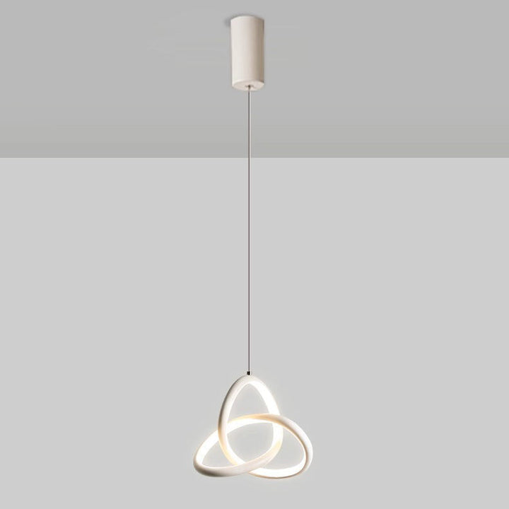 Contemporary Nordic Aluminum Iron Silica Geometric Intertwined Ring LED Pendant Light For Bedside