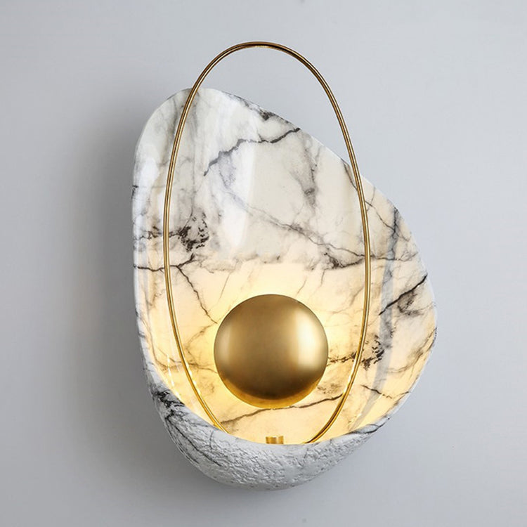 Contemporary Scandinavian Shell Resin Metal LED Wall Sconce Lamp For Living Room
