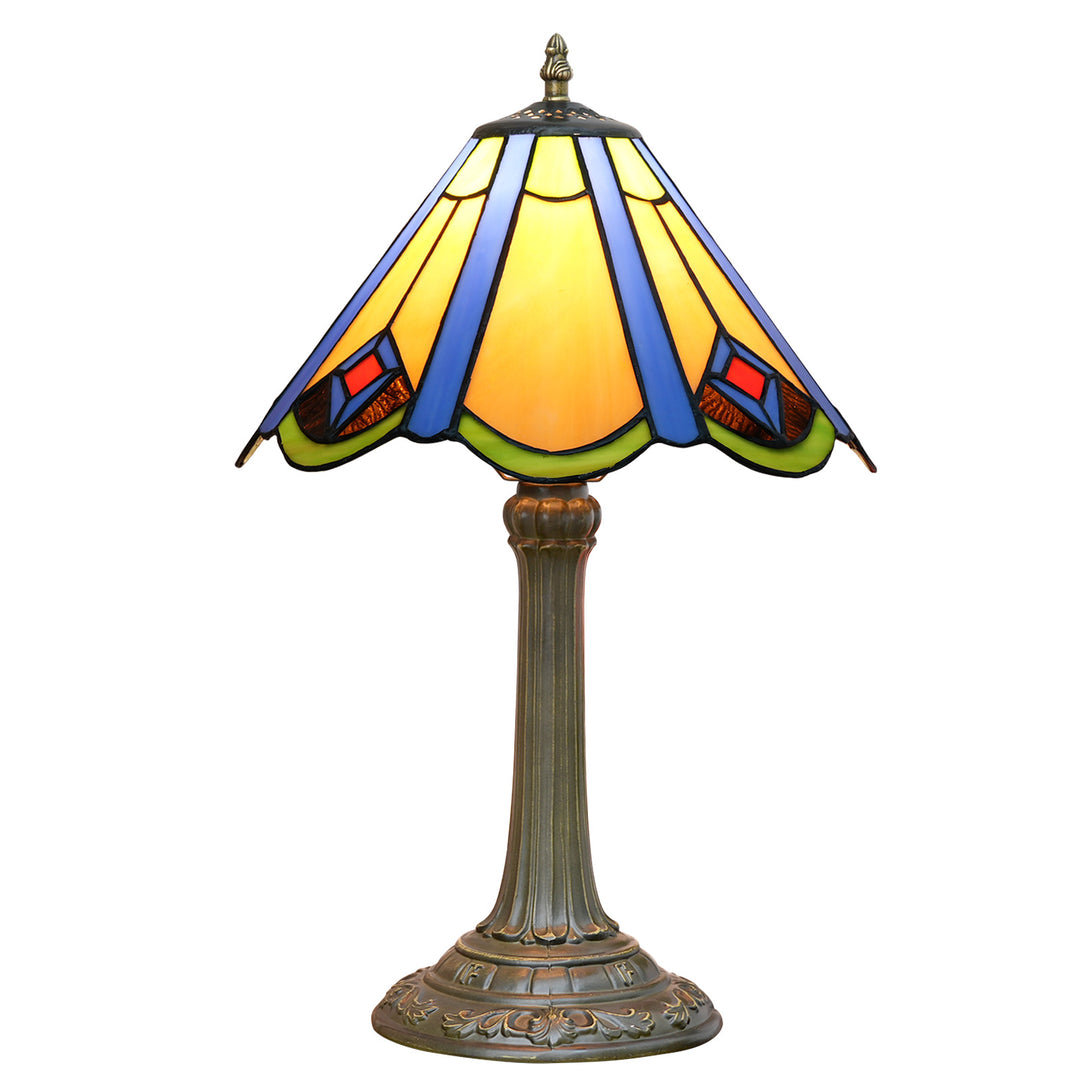 Lampe de table traditionnelle Tiffany conique en alliage d&