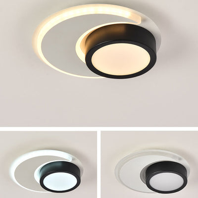 Nordic Minimalist Square Round Geometric Ring Design LED Flush Mount Ceiling Light